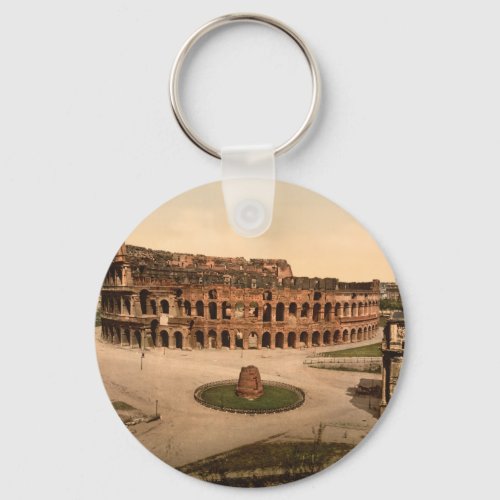 Colosseum and Meta Sudans Rome Italy Keychain