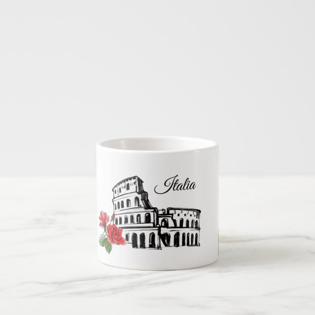*~* Colosseum and Rose Italy Italia Espresso Cup (Front)