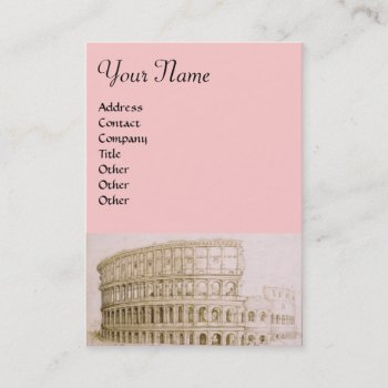 Colosseum /antique Architecture Architect Pink Business Card by bulgan_lumini at Zazzle