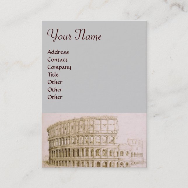 COLOSSEUM /Antique Architecture,Architectural Grey Business Card (Front)