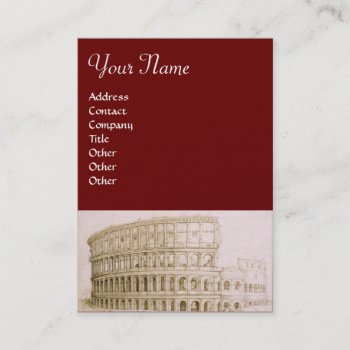 Colosseum Classic Architecture Architect Brown Business Card by bulgan_lumini at Zazzle