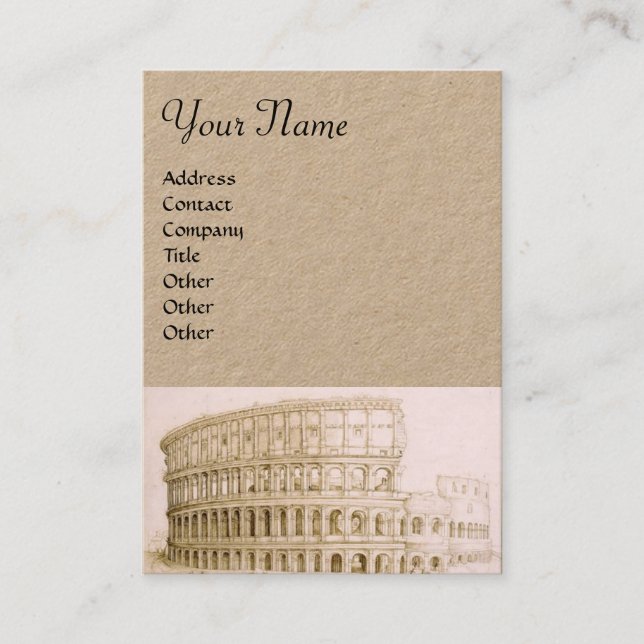 COLOSSEUM /Classic Architecture,Architect Kraft Business Card (Front)