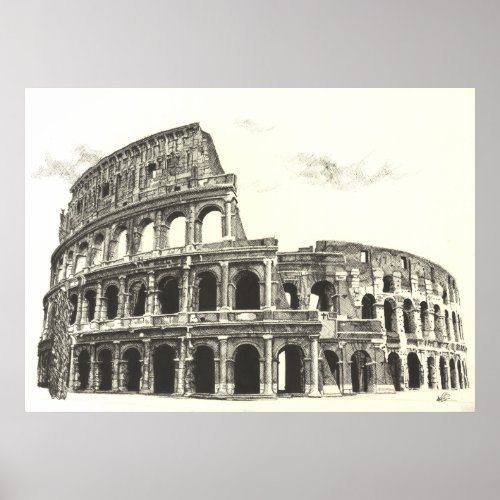 Colosseum _ Cross Hatching Fine Art Print