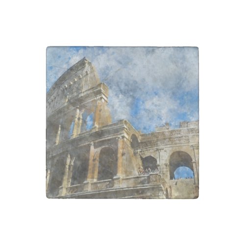 Colosseum in Ancient Rome Italy Stone Magnet