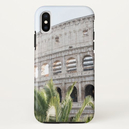 Colosseum in Rome with Palm 3 travel wall art iPhone X Case