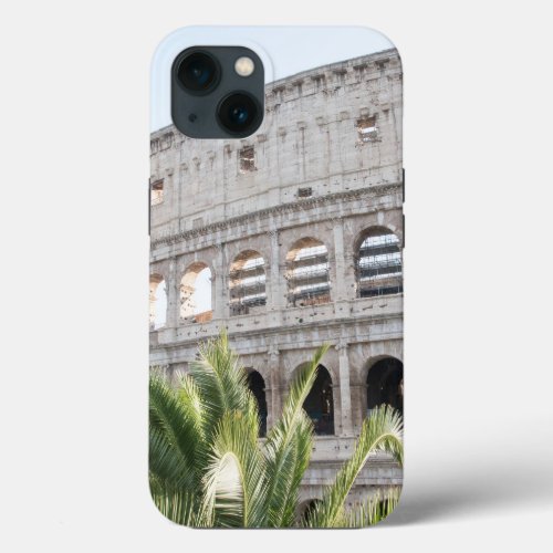 Colosseum in Rome with Palm 3 travel wall art iPhone 13 Case