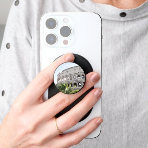Colosseum in Rome with Palm 3 travel wall art PopSocket
