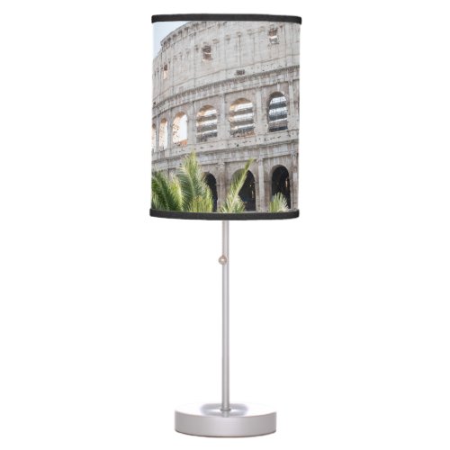 Colosseum in Rome with Palm 3 travel wall art Table Lamp