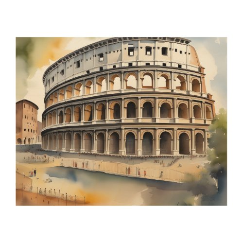 Colosseum in Rome Wood Wall Art