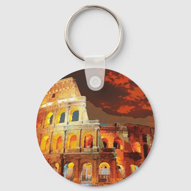 Colosseum Italy Rome Travel Art Vintage Keychain (Front)