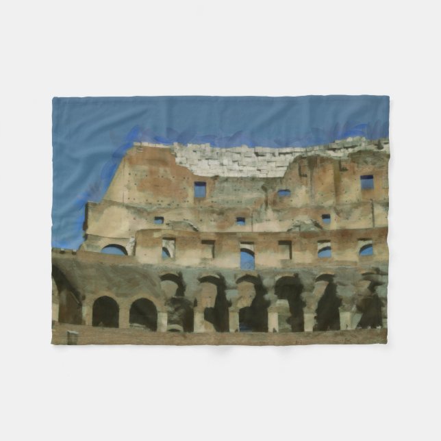 Colosseum painting, Rome Fleece Blanket (Front (Horizontal))