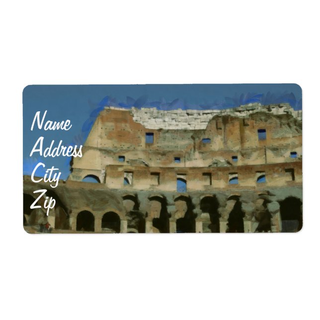 Colosseum painting, Rome Label (Front)