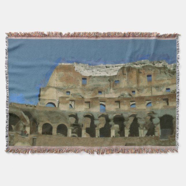 Colosseum painting, Rome Throw Blanket (Front)