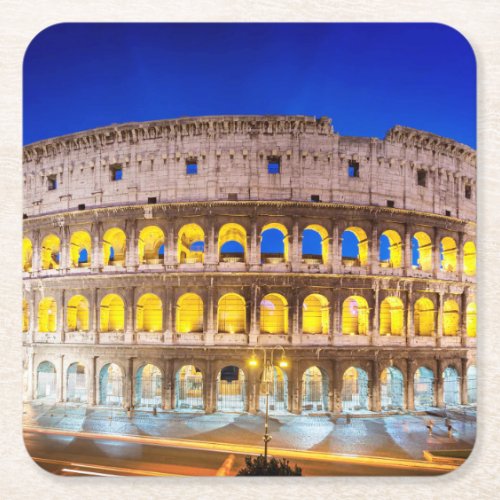 Colosseum Romanum per Orarium Square Paper Coaster