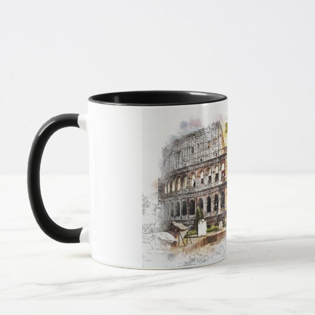 Colosseum Rome Arena Stadium Art Draw Arnold Mug (Left)