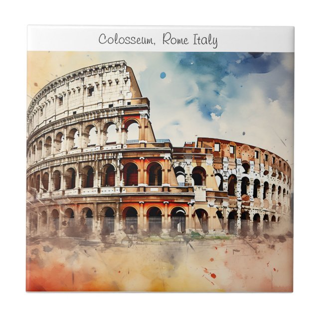Colosseum -Rome Italy  Ceramic Tile (Front)