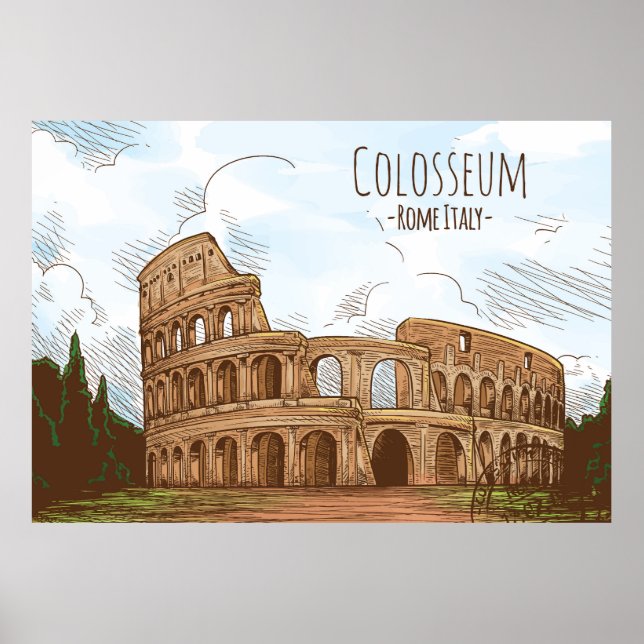  Colosseum Rome Italy Poster (Front)
