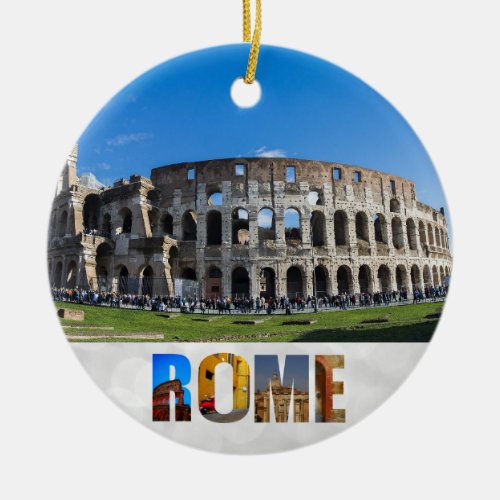 Colosseum Rome Italy Travel Photo Christmas Ceramic Ornament