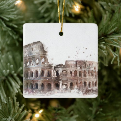 Colosseum Rome Vintage Art Ornament