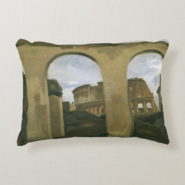 Colosseum Seen through the Arcades in Rome, Italy Accent Pillow (Front)