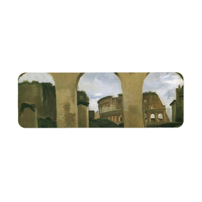 Colosseum Seen through the Arcades in Rome, Italy Label (Front)