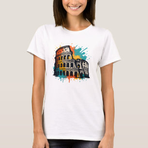 Colosseum Street Art – Colorful Rome Landmark T-Shirt