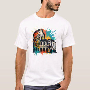 Colosseum Street Art – Colorful Rome Landmark T-Shirt