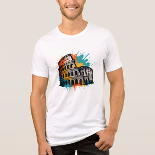 Colosseum Street Art – Colorful Rome Landmark Tri-Blend Shirt