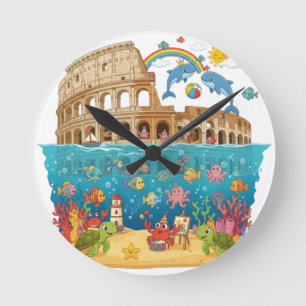 Colosseum Underwater Kingdom2: Magical Rome Sea Li Round Clock