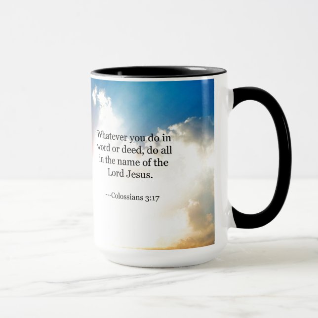Colossian 3:17, Christian Bible Scripture Mug (Right)