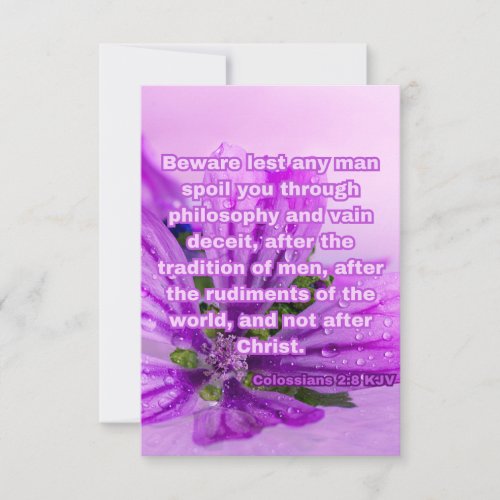 Colossians 28 KJV Bible Verse Pic Greeting Card