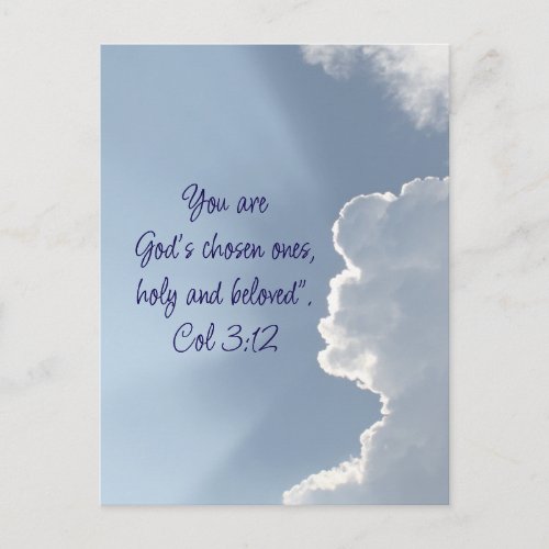 Colossians 3:12 Inspirational Bible Quote  Postcard