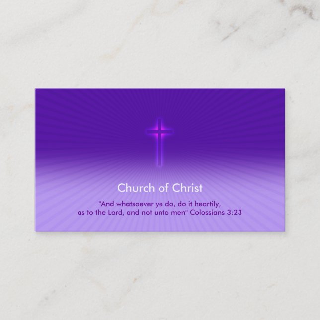 Colossians 3;23 | Christian Crucifix Business Card (Front)