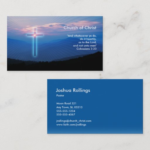 Customizable Colossians 3; 23 - Christian Business Card