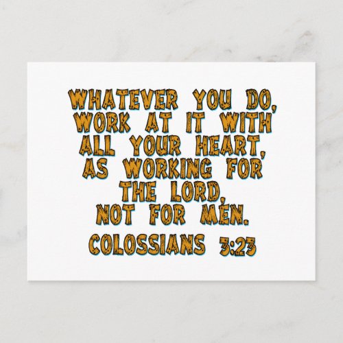 Colossians 323 postcard