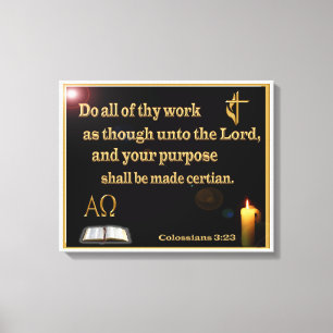 Colossians 3:23 Wrapped Canvas Print