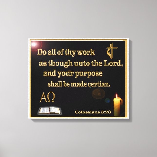 Colossians 3:23 Wrapped Canvas Print (Front)