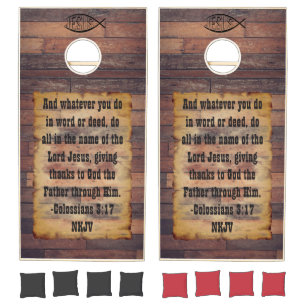 Colossians verse Cornhole Set