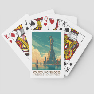 Colossus of Rhodes Seven Wonders of the World Art Poker Cards