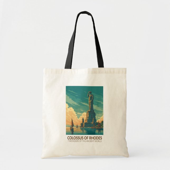 Colossus of Rhodes Seven Wonders of the World Art Tote Bag (Front)