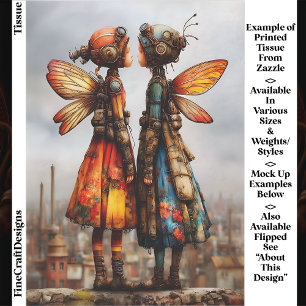 Colouful Cute Steampunk Fairies EK6R Decoupage Tissue Paper