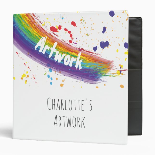 Colour Art Cute personalized kid artwork 3 Ring Binder (Front/Inside)