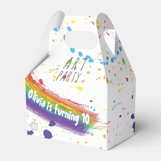 Colour Art Party Birthday Favor Boxes (Front Side)