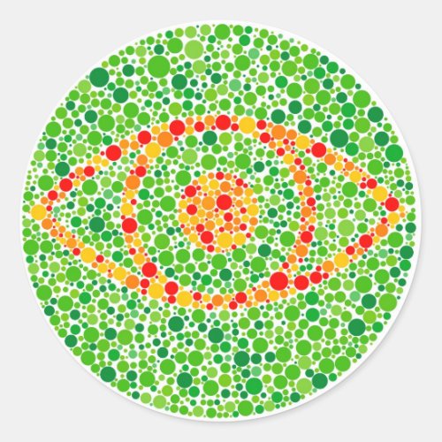 Colour Blindness Eye Classic Round Sticker