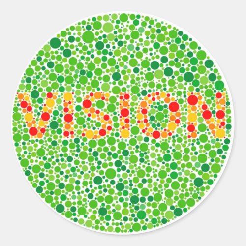 Colour Blindness Vision Classic Round Sticker