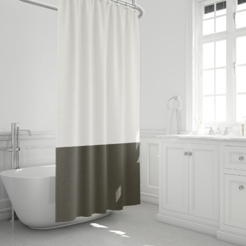Colour_blocked shower curtain naturaldark green