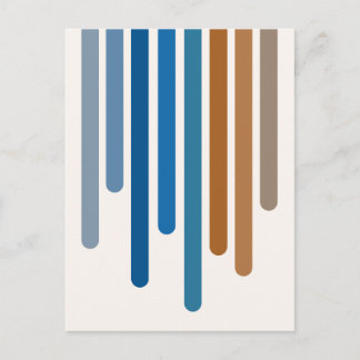 Colour Drips (blue/brown) Postcard