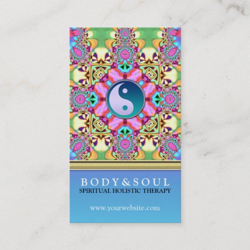 Customizable Colour Energy YinYang New Age Business Cards