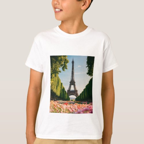 Colour full Eiffel Tower  T_Shirt