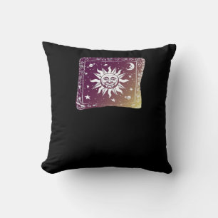 Colour Moon Boho Whimsigothic Gothic Witchy Witch Throw Pillow